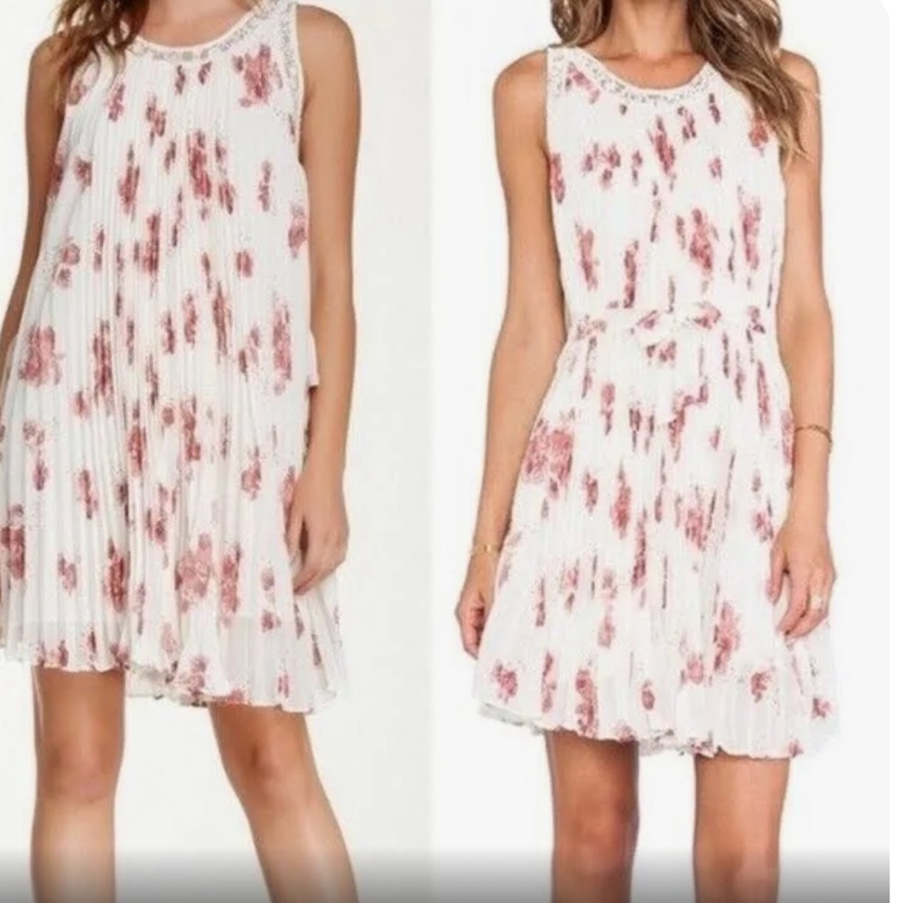 free people pleated tent dress in gardenia